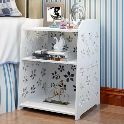 Bedside Table Storage Cabinet Organizer Shelving Rack